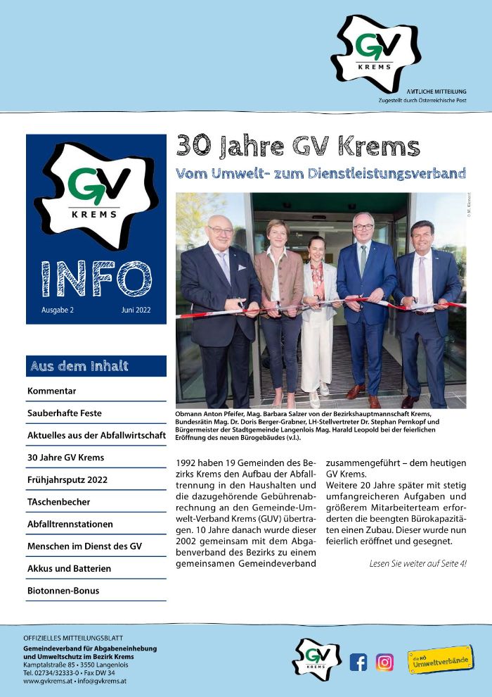 Titelseite der GV Info Ausgabe 2/2022