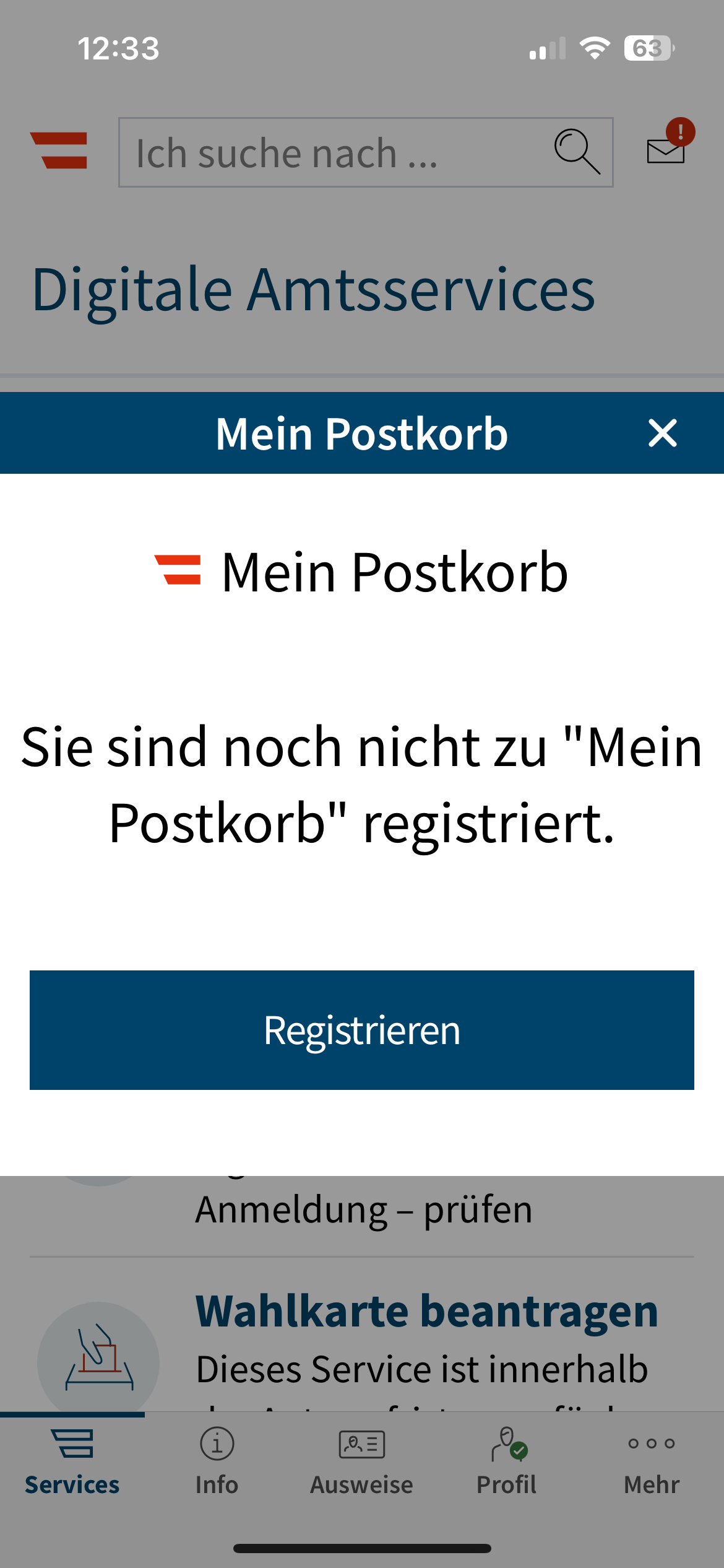 Screenshot der ID Austria