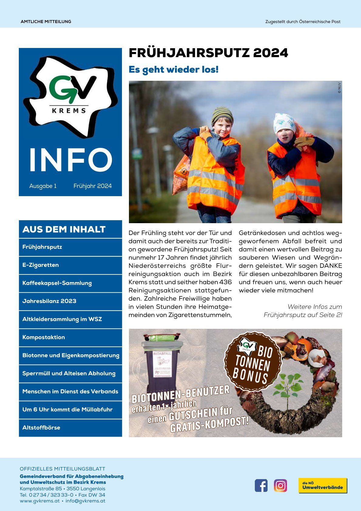 Titelseite der Verbandszeitung GV Info Ausgabe 1 des Jahres 2024
